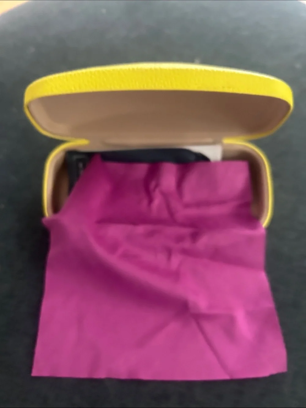 Emilio Pucci Bright Yellow Leather Glasses sunglasses Case